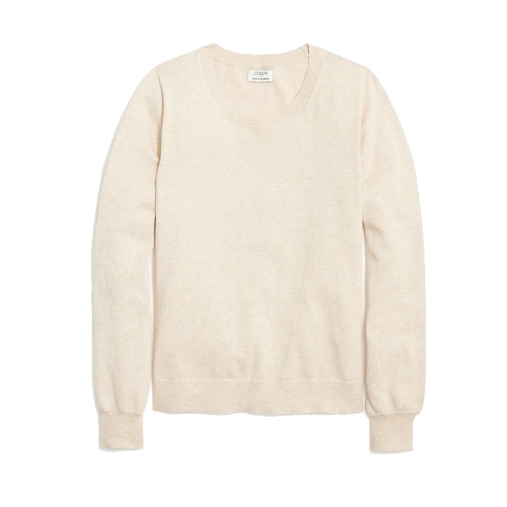 J. Crew Cashmere Blend Sweater in Beige